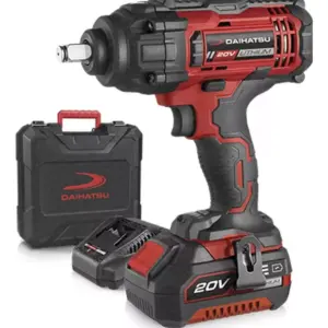 Llave impacto inalambrica 20v 1/2 cuadrante 400 Nm maletín con batería 4,0 Ah y cargador DAIHATSU