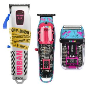 Set barbería Corta Pelo Bway Urban Profesional Fade + Afeitadora Bway Zero Led + Trimmer One Patillera