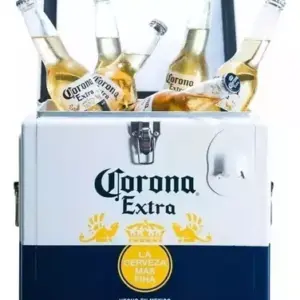 Heladera Conservadora Corona Portatil 15 Lts Cerveza + Cerveza Corona Porron 330ml X 48 Unidades