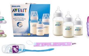 Set Recien Nacido Avent Classic ® 3 Mamaderas 2 Chupetes Cepillo Vaso Clip Nena