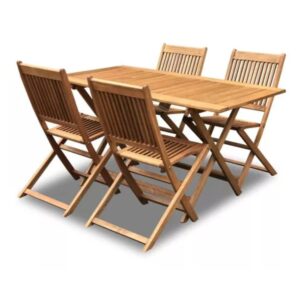 Mesa Plegable 1.40x0.80 + 4 Sillas Plegables