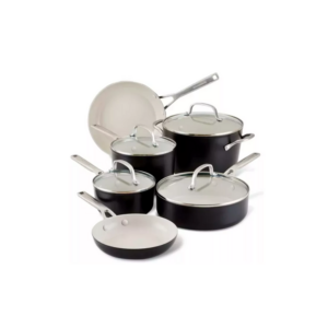 Baterías de Cocina Cerámicas KitchenAid 10 Piezas Negro