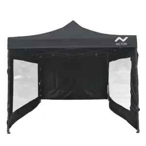 Gazebo 3x3 Gp04 Con Paredes Plegable Impermeable Estructura De Acero Negro (Gratis Conservadora Portátil Eléctrica)